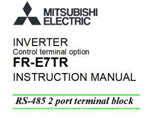 三菱变频器控制终端选项FR-E7TR手册下载